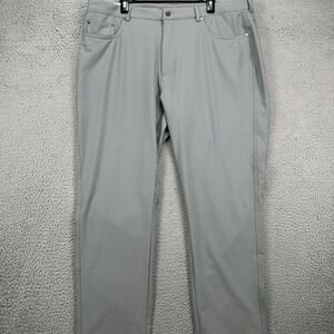 Greg Norman Chino Golf Pants Mens 40X29 Gray Performance Stretch Flat Front NEW